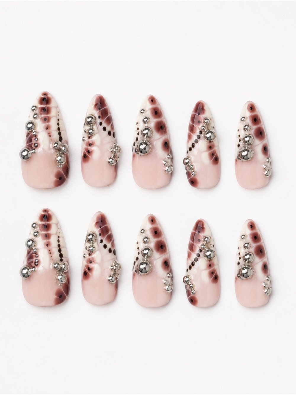 Luxury Pink Crystal Stiletto Press-On Nails